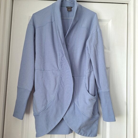 Eddie Bauer Blue Fleece Wrap Cardigan - Picture 1 of 5